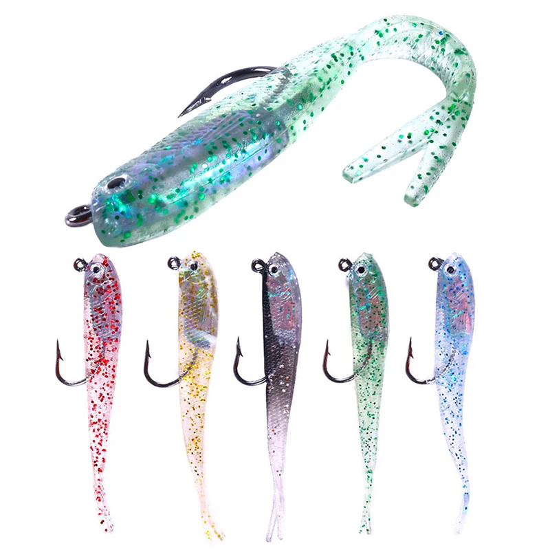 Soft Lure Glow Crazy Fish Sand Eel Wobbler Bait 7.5 5.5g Silicone Sea Bass Pike Caa Rockfishing Grouper Vinyl Fishing Lead Jig