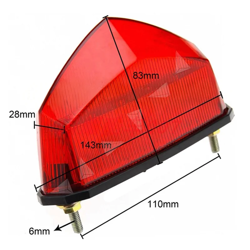 Universal 12V Motorcycle LED Tail Light Rear Fender Brake Stop Warning Light License Plate Lamp For Dirt Bike ATV Scooter
