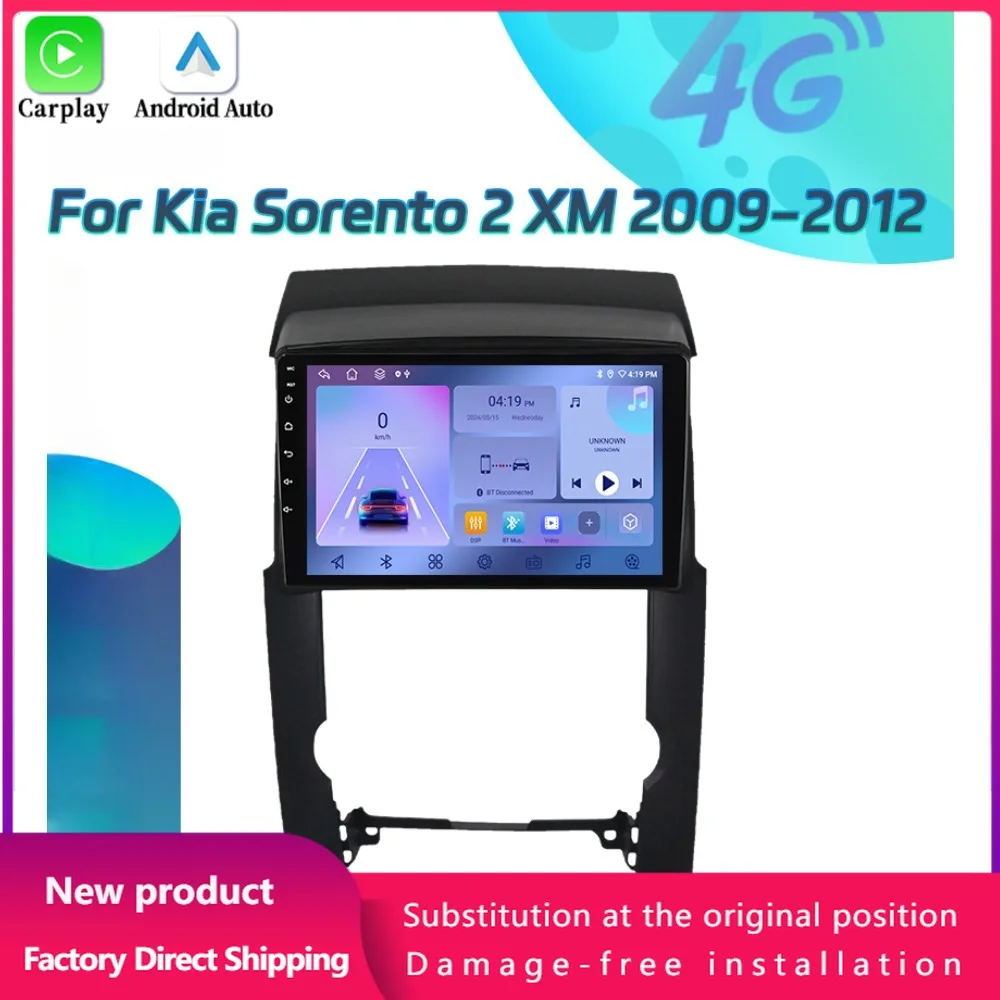 

NEW Kia Sorento 2 XM 2009-2012 Wireless CarPlay Bluetooth Android Auto Radio Car Multimedia Player GPS WiFi 4G GPS Touch Screen