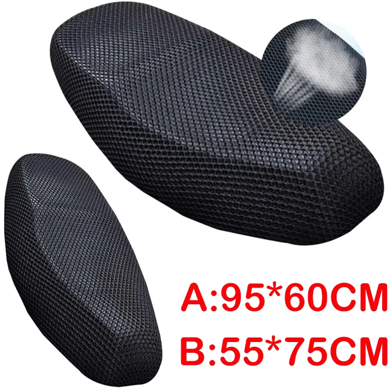 

Electric Bike Breathable Seat Cover High-quality 3D Honeycomb Mesh Heat Insulation Waterproof Pad Seat Cushion Moto Accessories