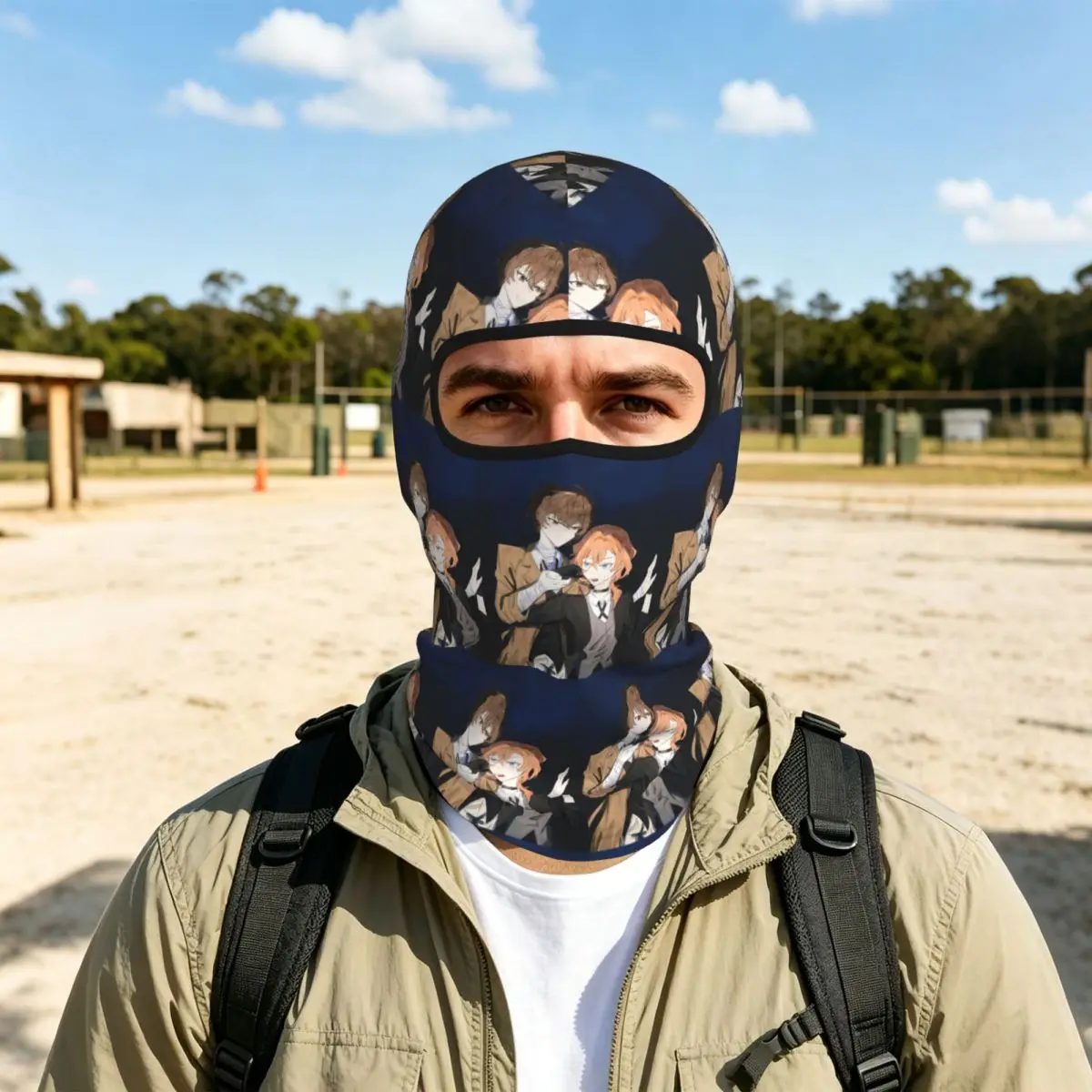 Bungou Stray Dogs Wan Anime Dazai And Chuuya Breathable Thin Balaclava Full Face Mask Sun Protection Neck Gaiter For Cycling