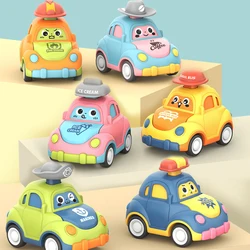 Baby Cartoon Toy Car Mini Press Go Vehicles Inertia Pull Back Cars Montessori Early Education Crawling Toys dla małych chłopców