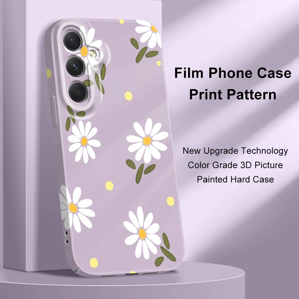 Falling Daisies Phone Case For Samsung Galaxy A54 A34 A24 A14 A04 A73 A53 A33 A23 A13 A72 A52 A32 4G 5G Film Hard Cover