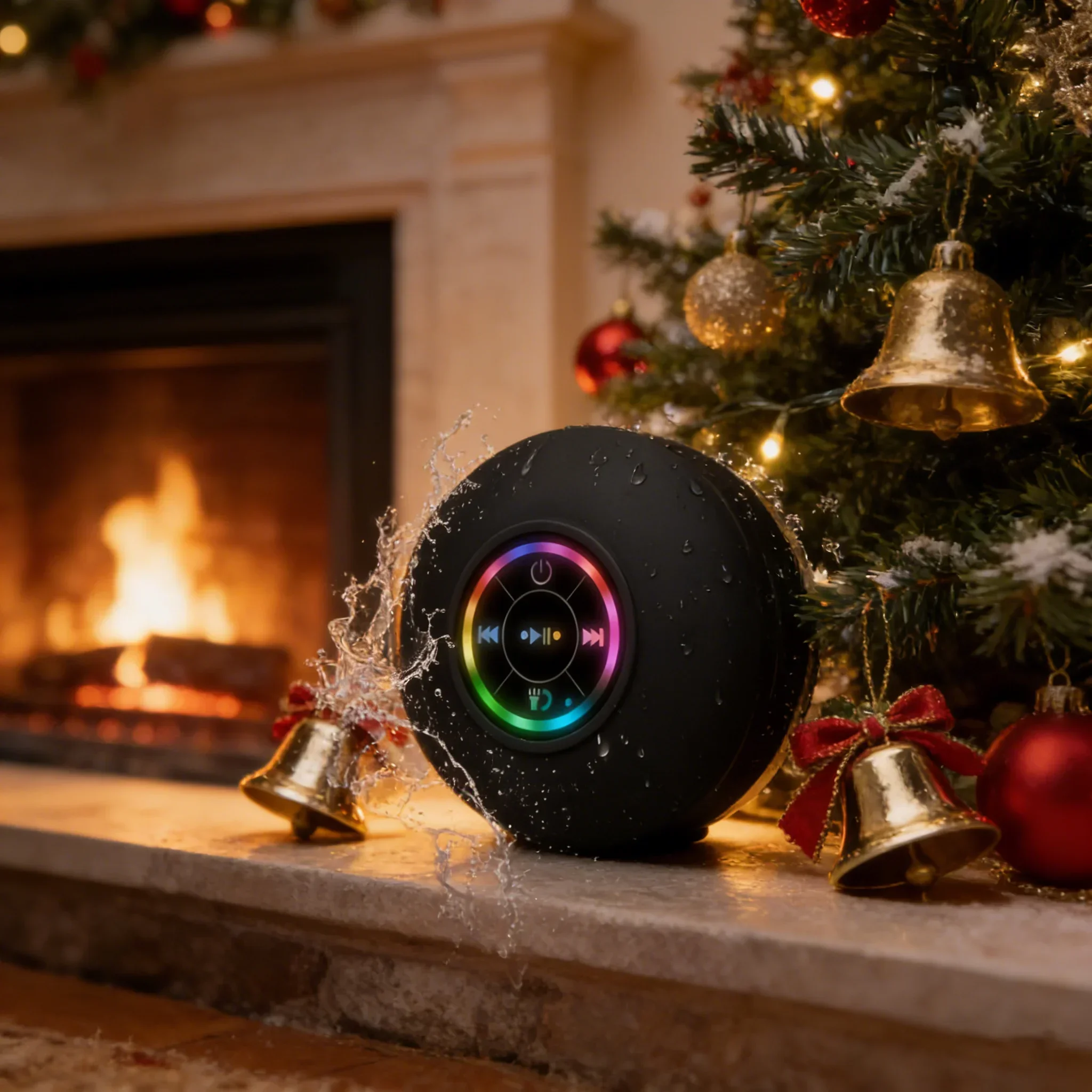 

Превосходный динамик для пения душа — водонепроницаемость IPX6, светодиодное шоу и перезаряжаемый через USB, с громкой связью