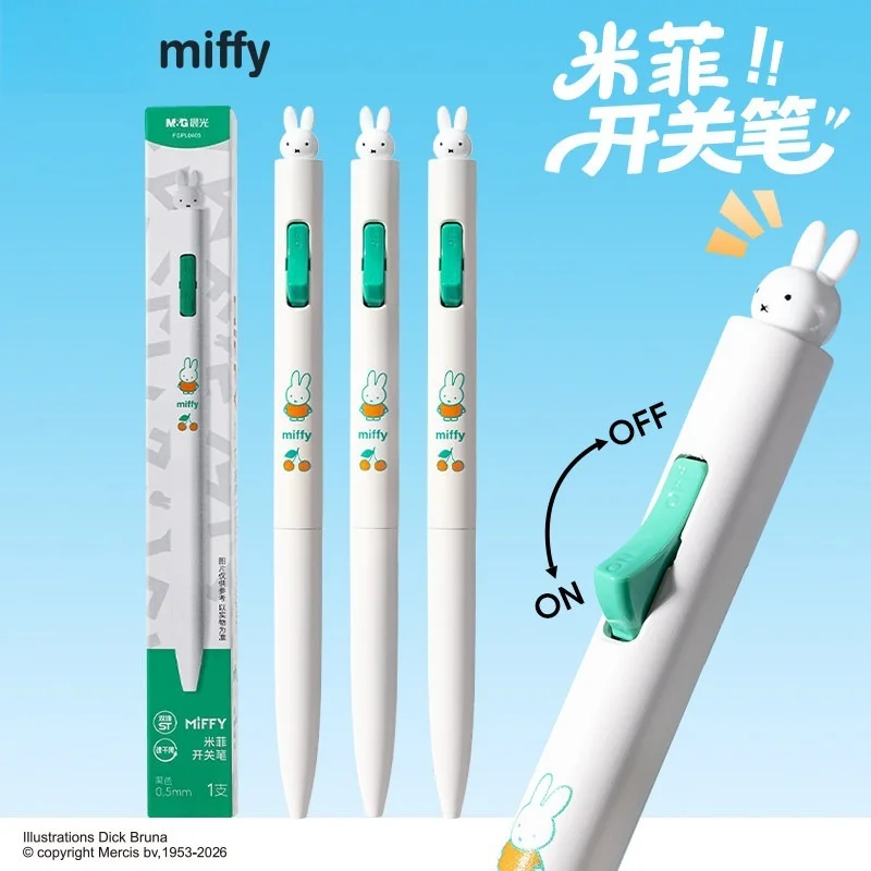 Anime Miffy Stress Relief Switch Pen 0.5mm ST Black Ink Quick-Drying Dual Bead High-Density Barrel Writing Pen for Exam Practice