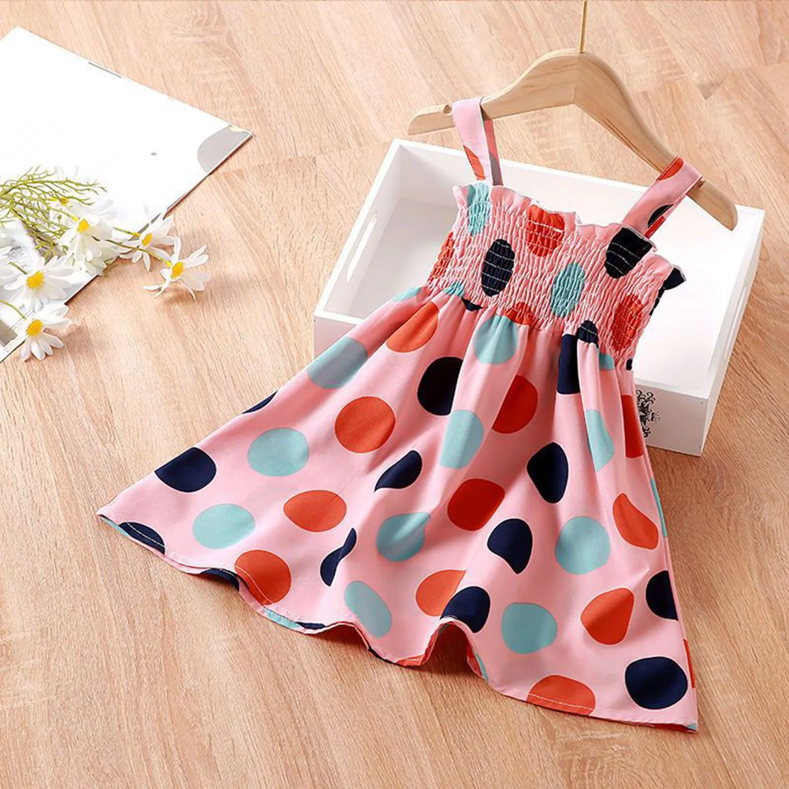 Little Girls Fall Clothes Size 5 Girl's Casual Dress Summer Scoop Neck Sleeveless Floral Flowy Print Plain Long Dress Girls