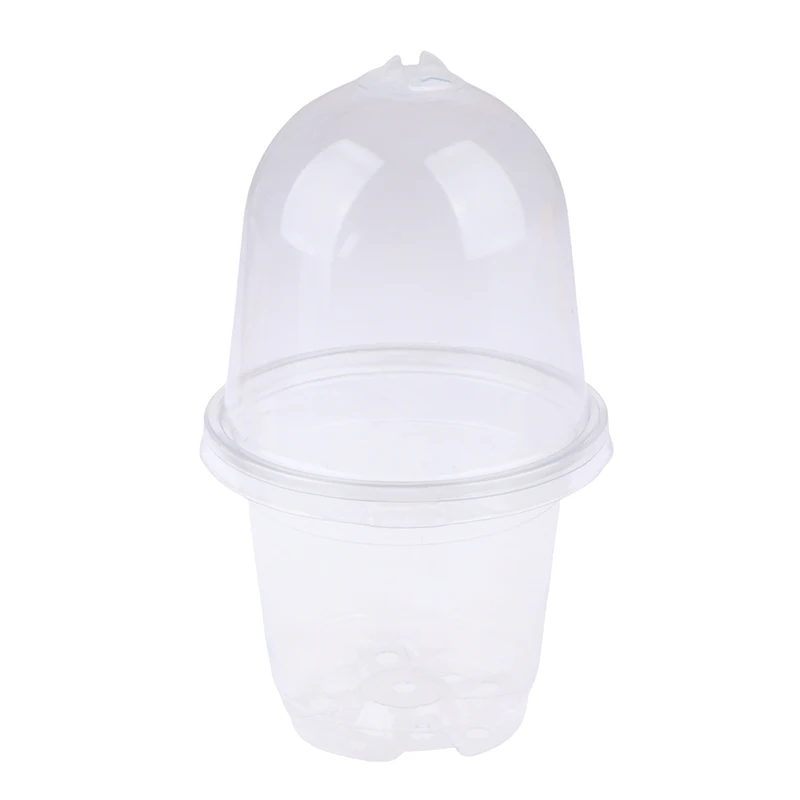 -5Pcs Plant Nursery Pot Transparent Plastic PET Seed Stater Cups with Cover Humidity Dome Tray Transplanting Planter Containers - view 6