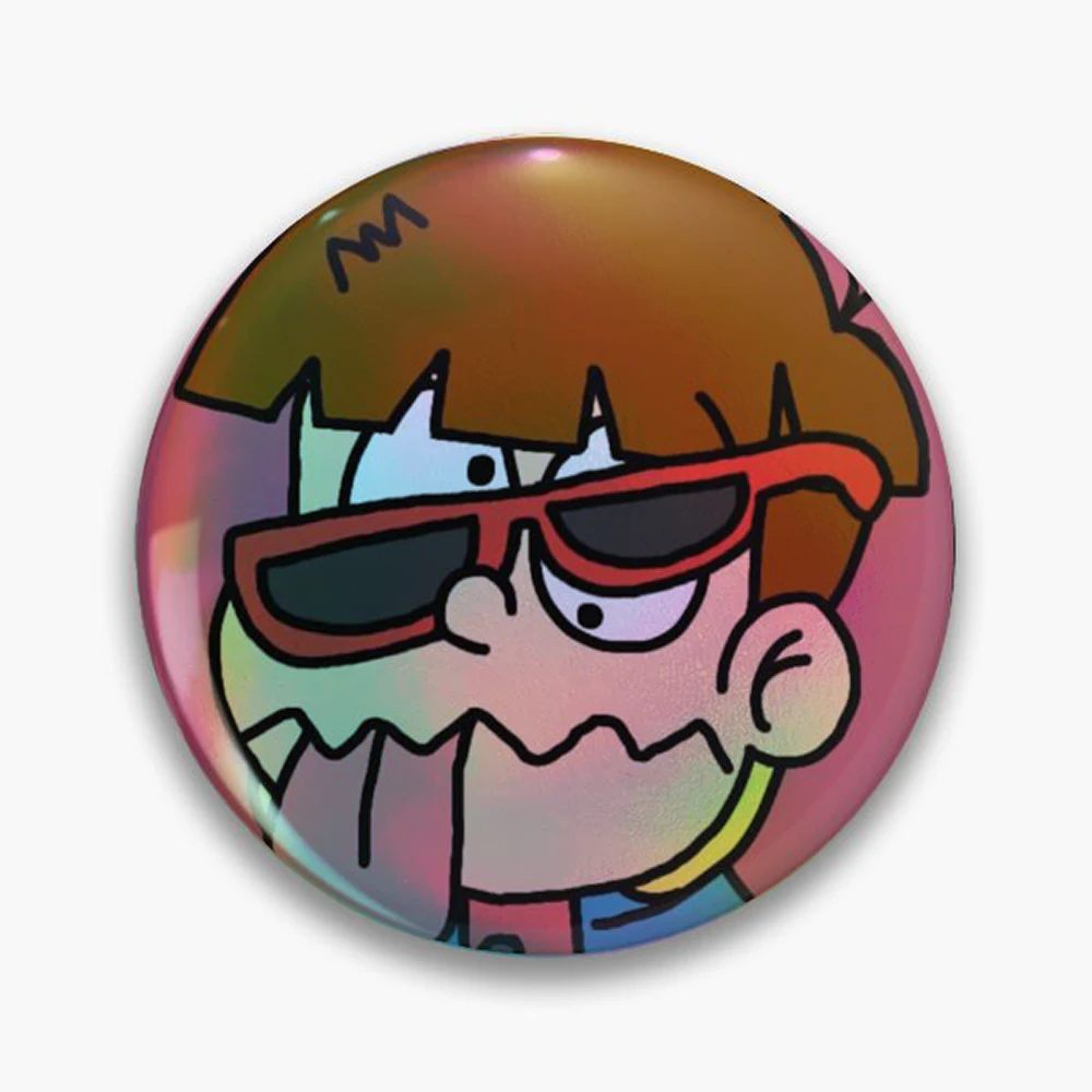 Turbo-kun Roughed Up Pin Holographic Star Heart Pin Brooches Laminated Button Fashion Accessory
