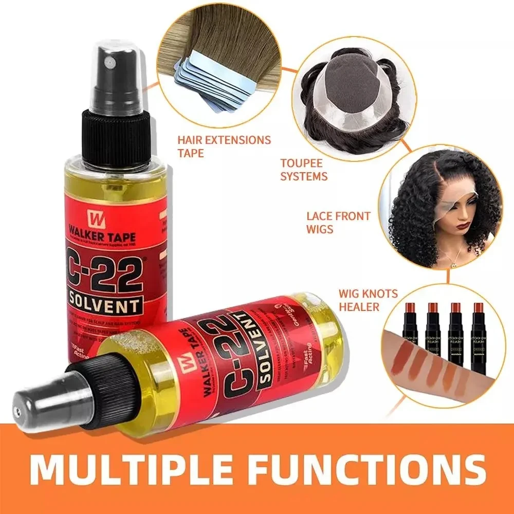 C-22-removedor De aerosol solvente para encaje C 22, Extensiones De cinta, pegamento para peluca, adhesivo para cinta, extensión De cabello, Clip