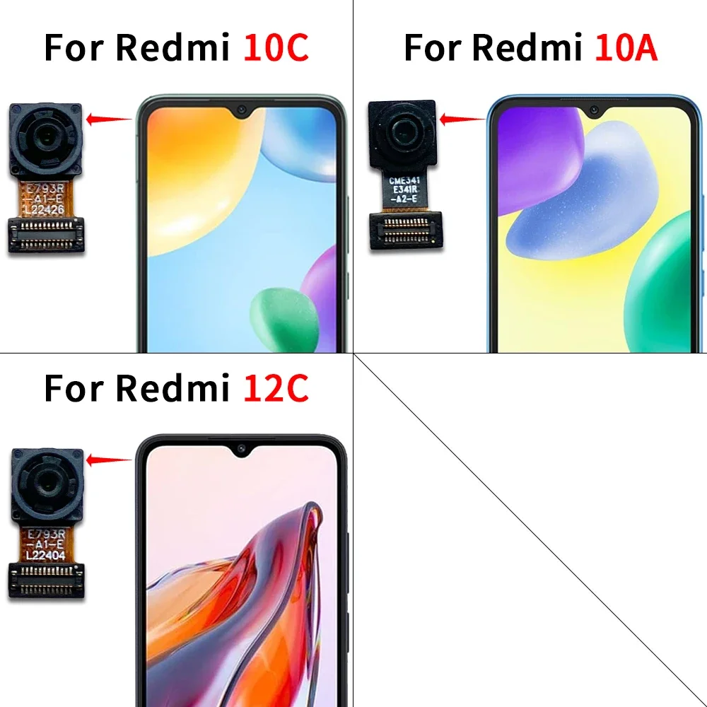 NEW Tested Back Rear Camera Module Flex Cable + Front Facing Camera Replacement Parts For Xiaomi Redmi 10 10A 10C 12C 13C