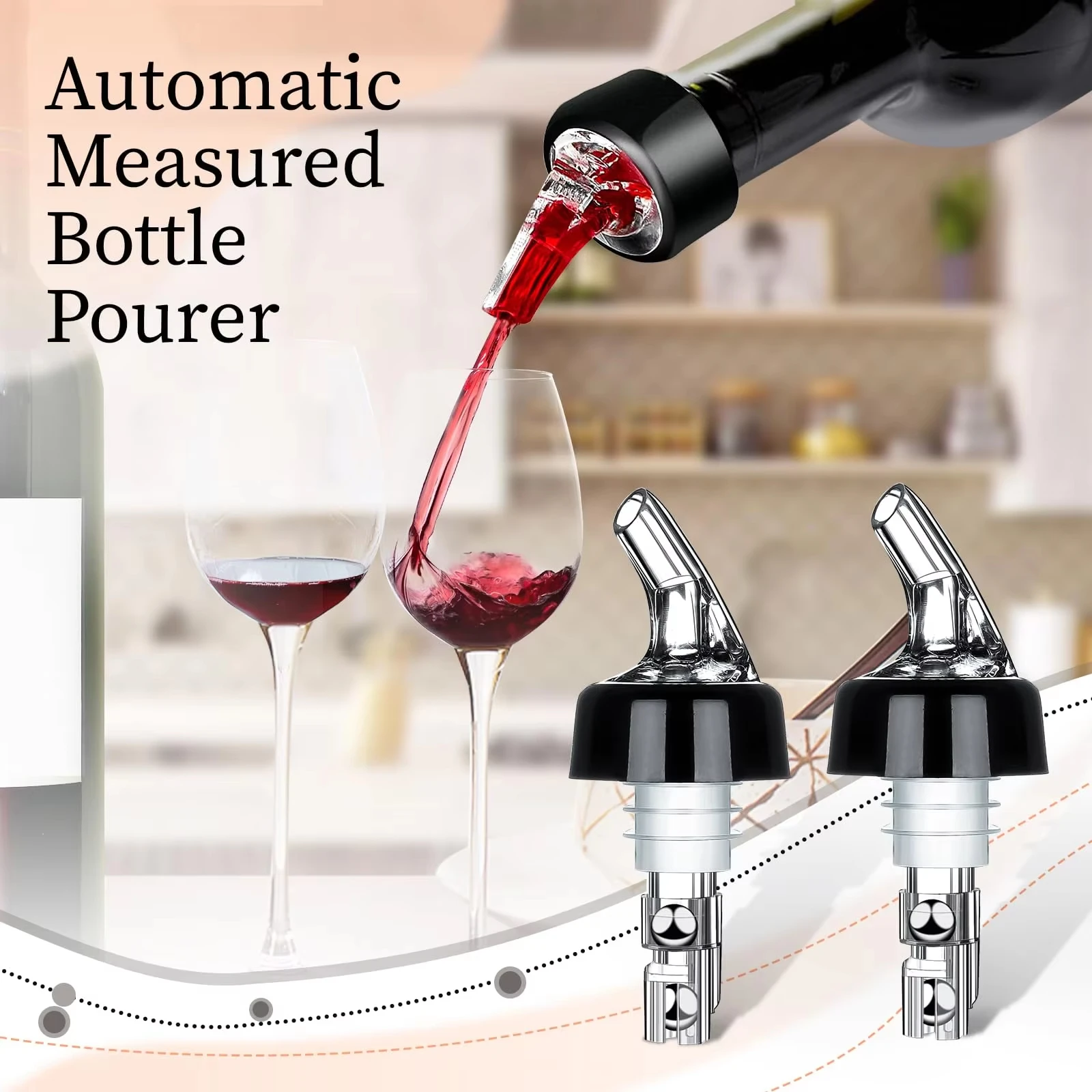 1/3pcs Wine Pourer Automatic Measured Bottle Pourer 30ml 45ml Quick Spirit Measure Pourer Drinks Wine Cocktail Dispenser