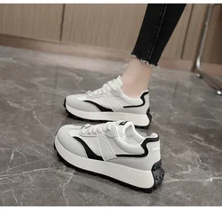 New Casual Platform Sneakers Women 2025 Leather White Women Sport Shoes Winner Thick-soled Fashion Platform Vulcanized Shoes