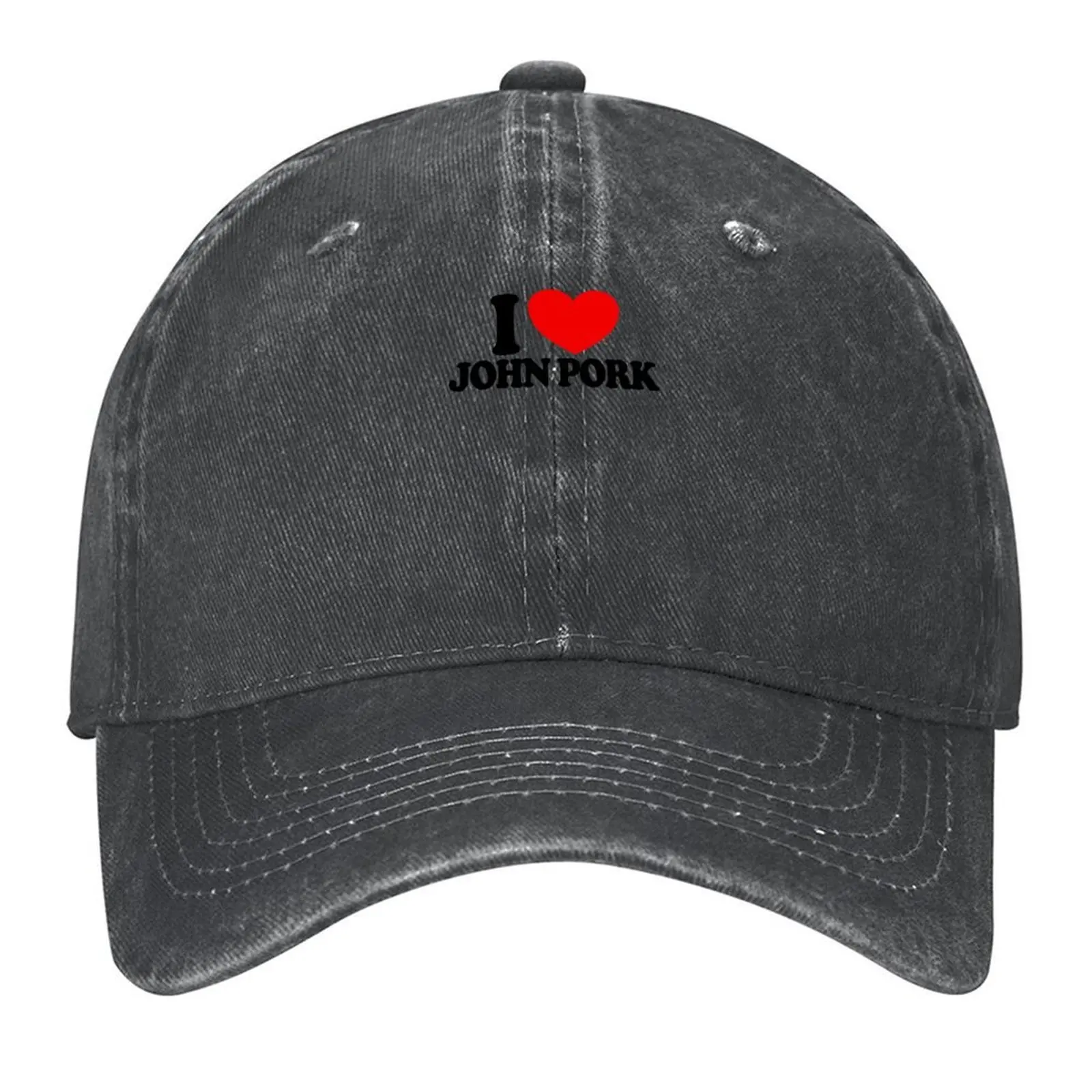 

I Love John Pork Red Heart John Pork Meme John Pork Gear Baseball Cap funny hat Hat men Anime black Women Men's