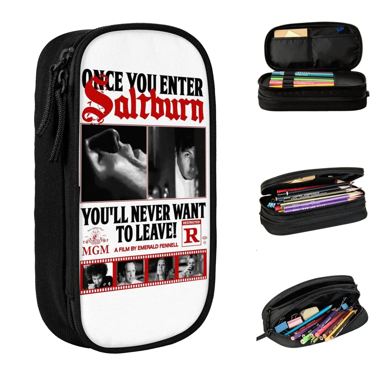 SALTBURN Once You Enter Pencil Case Cute Pen Bag Student Large Storage School Supplies Gift Pencilcases