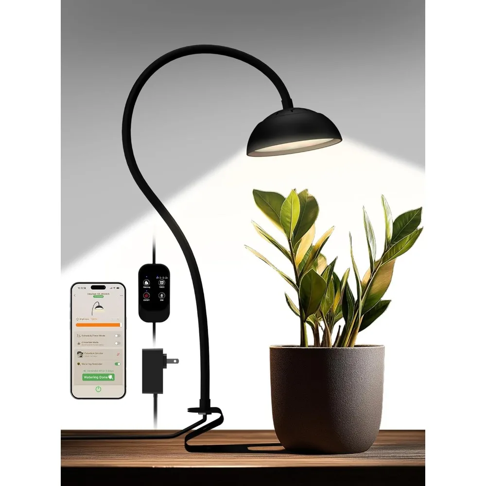 

Светодиодная лампа для растений 10 Вт, полный спектр, 10 уровней яркости, таймер на 3/9/12 часов, регулируемая по высоте подставка для комнатных растений