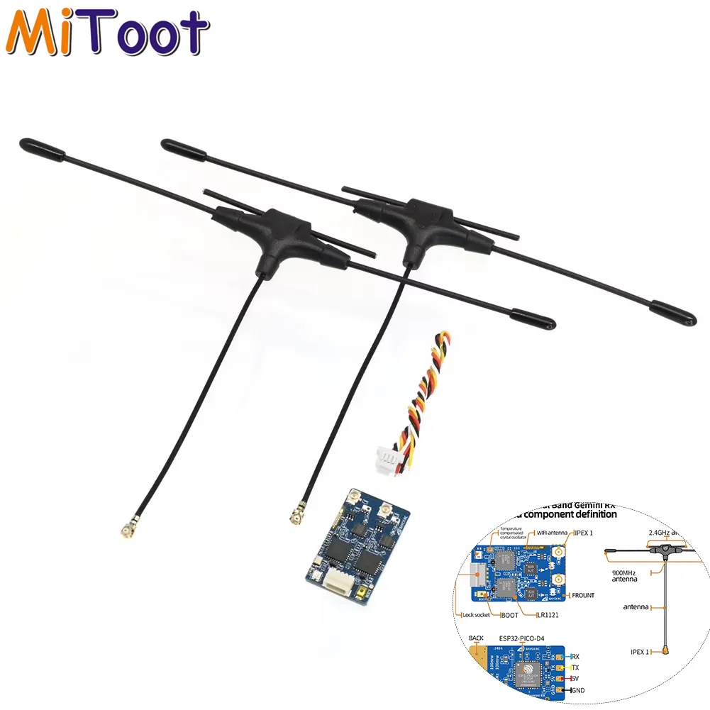 BAYCK ELRS 915M/2.4GHz Receiver NANO ExpressLRS RX Dual Band Gemini Receiver For RC FPV Racing Long Range Drone Quadcopter