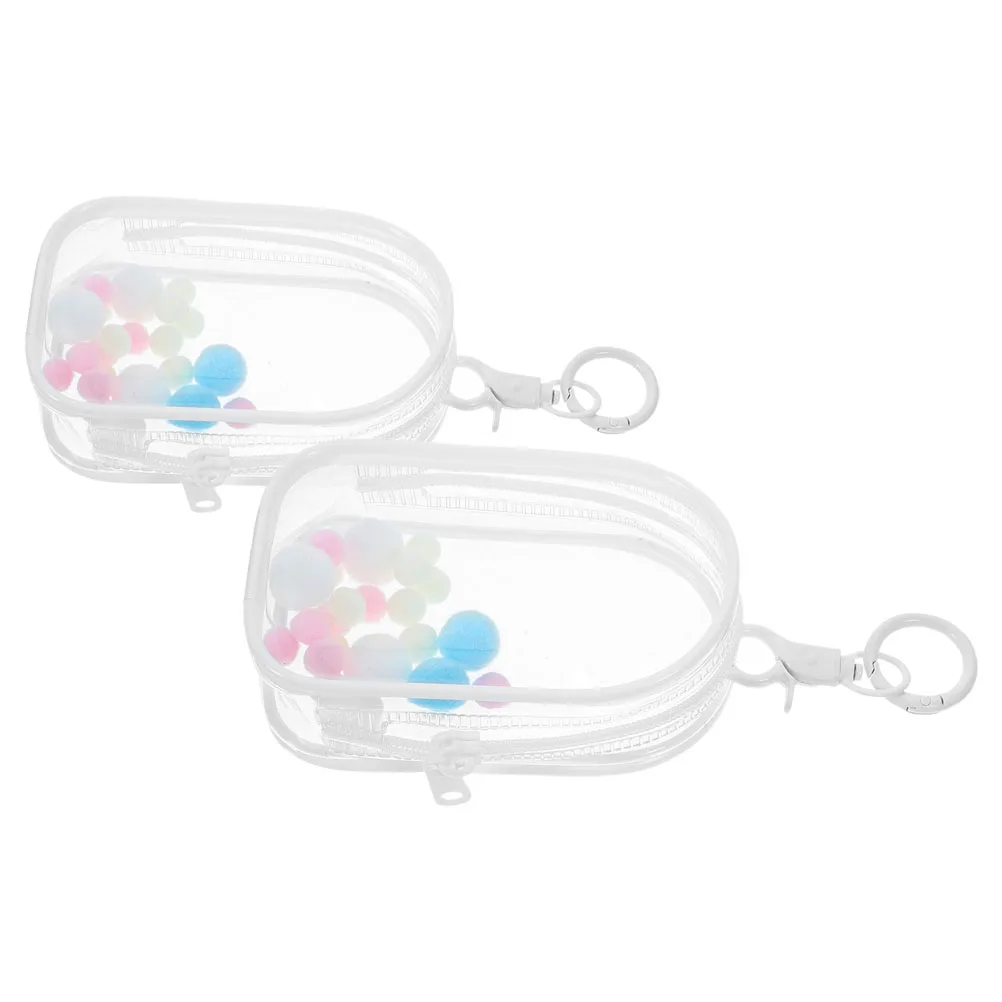 

2Pcs Transparent Bags PVC Material Display Case for Jewelry Mini Case Bag Figures Travel Outing Bag