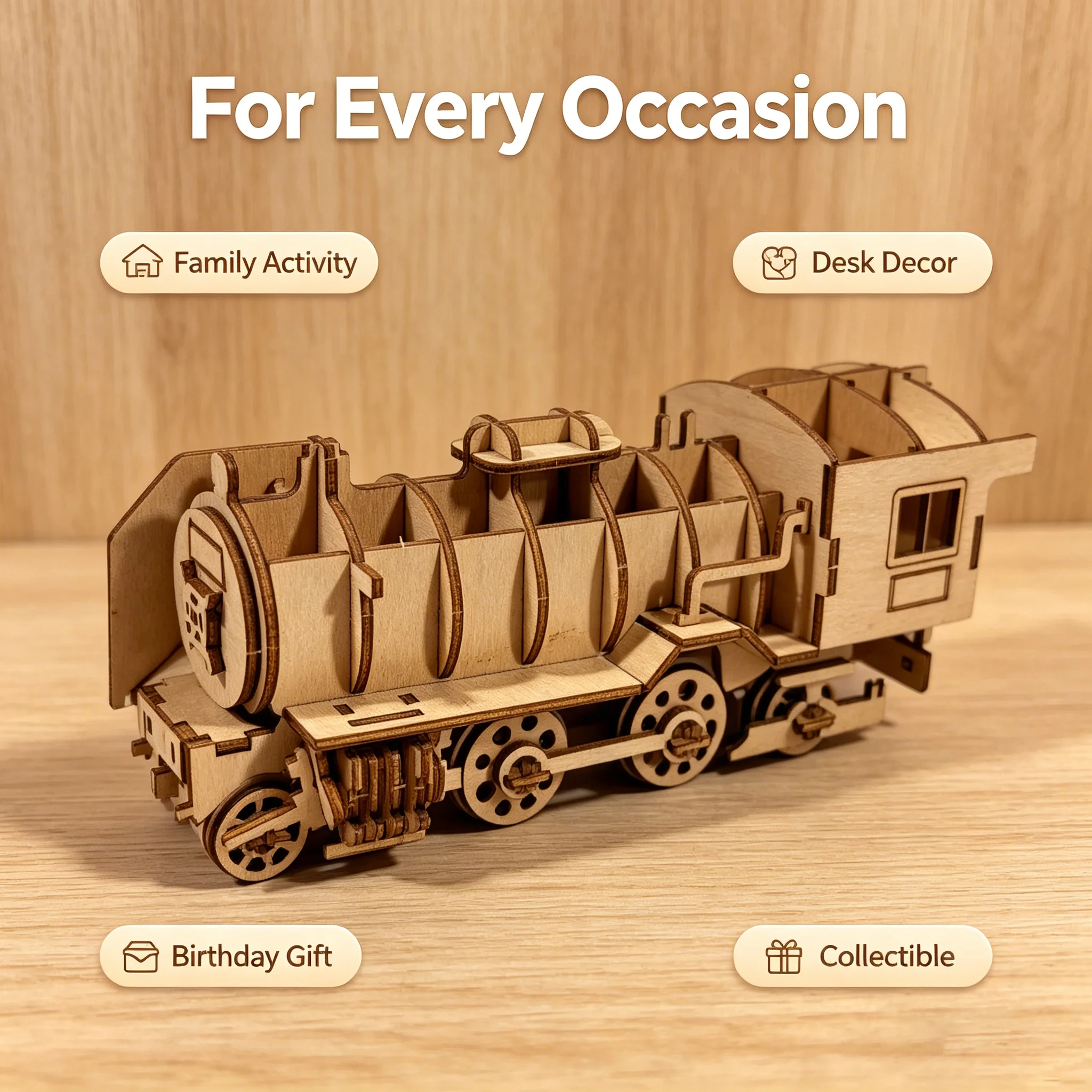 3D-пазл-конструктор «Деревянны – обзор и цена Model Kit Locomotive