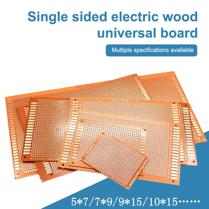 1pc PCB Universal Board Single PCB Board Prototype Perforated Grid Board Kit Experimental Bakelite Copper Plate Circuit Board