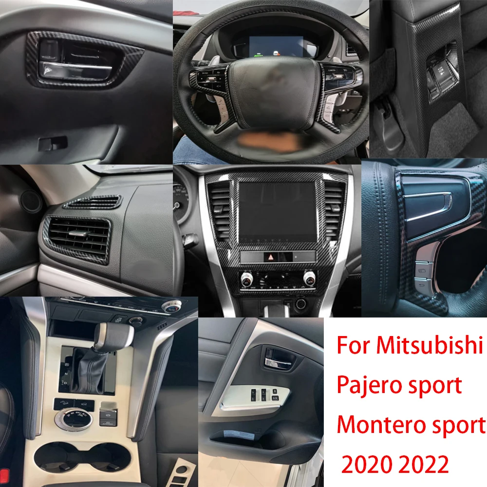

For Mitsubishi Pajero sport Montero sport 2020 2021 2022 Car Console Gearbox Panel Trim Window Lift Switch Control Panel Frame