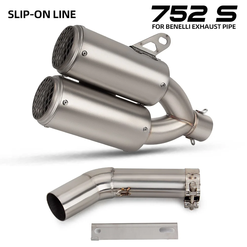 752-S Exhaust Muffler For Benelli 752S BJ752 Motorcycle Slip on Line Exhausts Pipe Sport Street Bike Project Tail Tube Kit