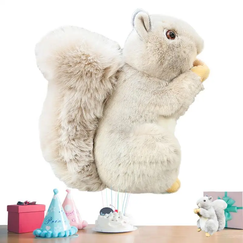 

Stuffed Squirrel Plush Toy Cartoon Holding Acorn Animal Plush 20cm/7.8inch Cute Cuddle Snuggle Doll Home Decoration Accessories