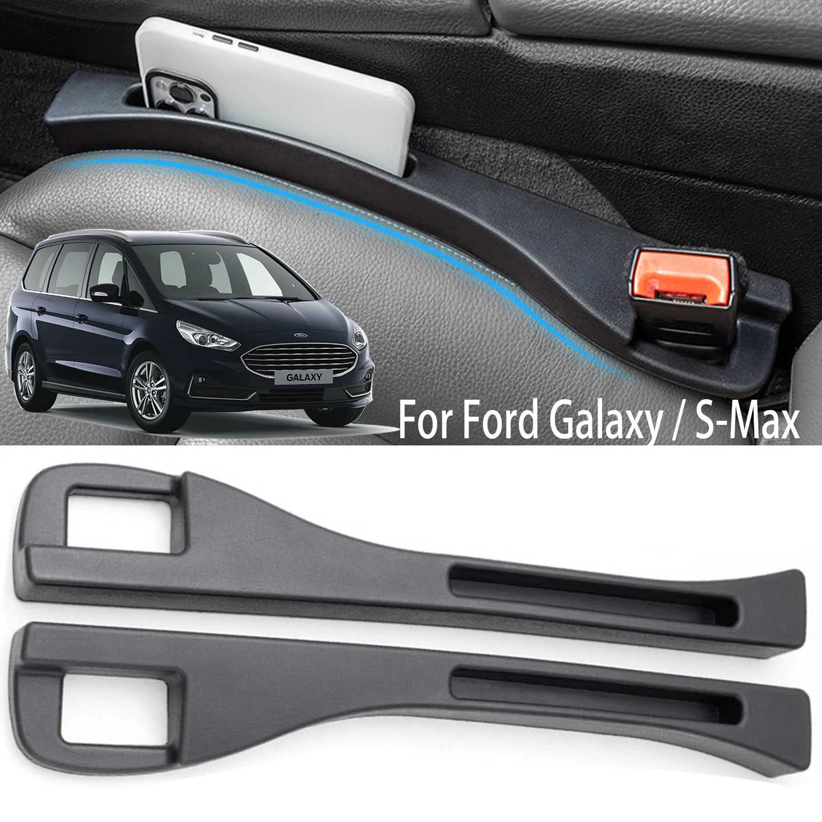 Car Seat Gap Filler Soft Side Seam Plug Filling Strip For Ford Galaxy CD390 2015−2020 S-Max CD340 CD539 ST-Line Accessories