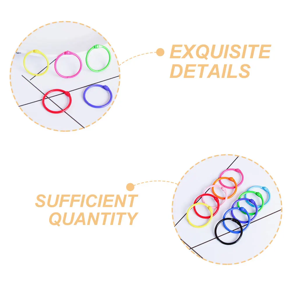 120 قطعة حلقات الموثق المعدنية مقاومة للاهتراء السلس للبطاقات التعليمية مؤشر بطاقات مفاتيح سجل القصاصات مكتب منظمة فضفاضة ورقة كتاب #3