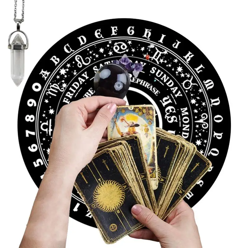 Divination Pendulum Game Board With Moon Star Divination Energy Carven Plate Healing Meditation Board Altar Ornaments