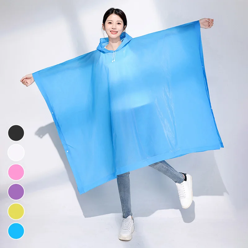 Transparent Windproof Bicycle Motorcycle Raincoat Woman Rain Poncho Impermeable EVA Hiking Raincoats For Man Children Adult