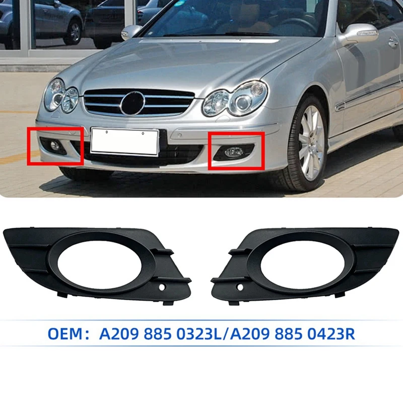 Car Front Bumper Fog Light Bezel Trim Frame For Mercedes-Benz CLK-Class W209 2005-2009 Fog Lamp Cover