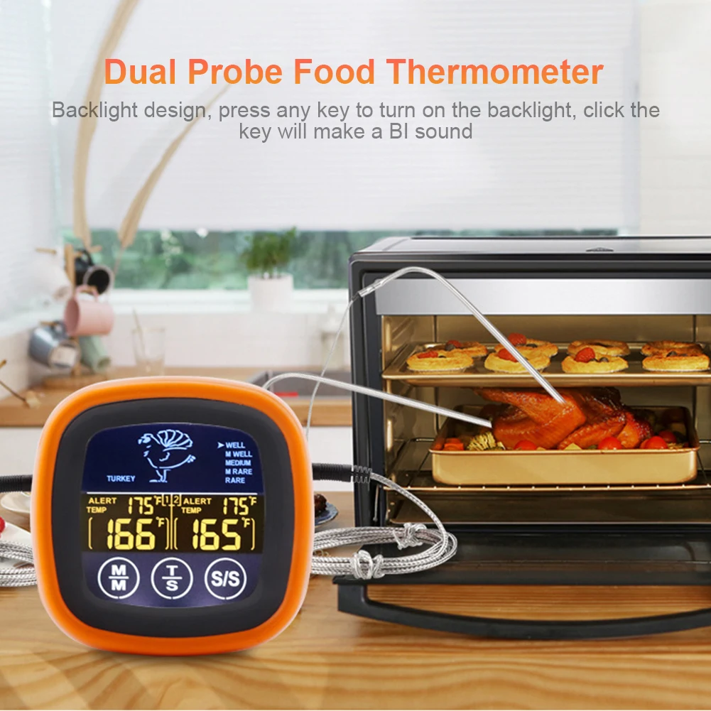 Digital Meat Kitchen Thermometer Waterproof Meat Temperature  Probe Touch Screen Oven Cooking BBQ Temperature Meter