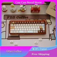 FBB Otter Coffee Theme Keycap Set Kawaii 145Keys Cherry Profile PBT Dye-sublimation Customized Mechanical Keyboard Keycaps Gift