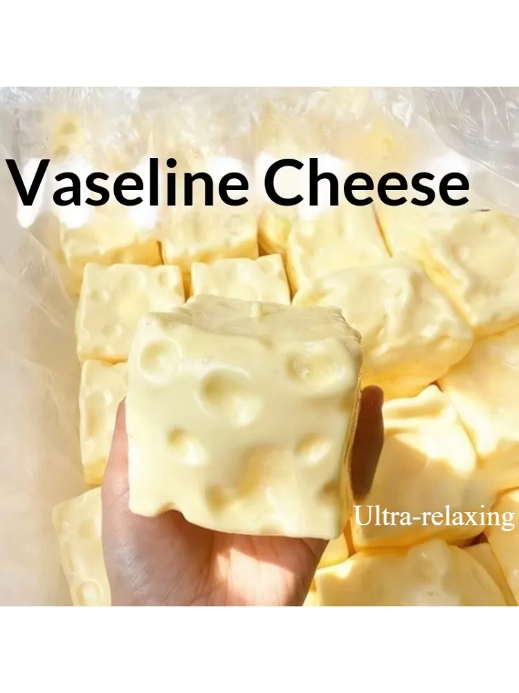 Soft Jumbo Cheese‑Cube Shapeable Squeeze Toy Non‑Bounce ASMR Fidget Toy Stress‑Relief Gift for Teenagers Adults and Children