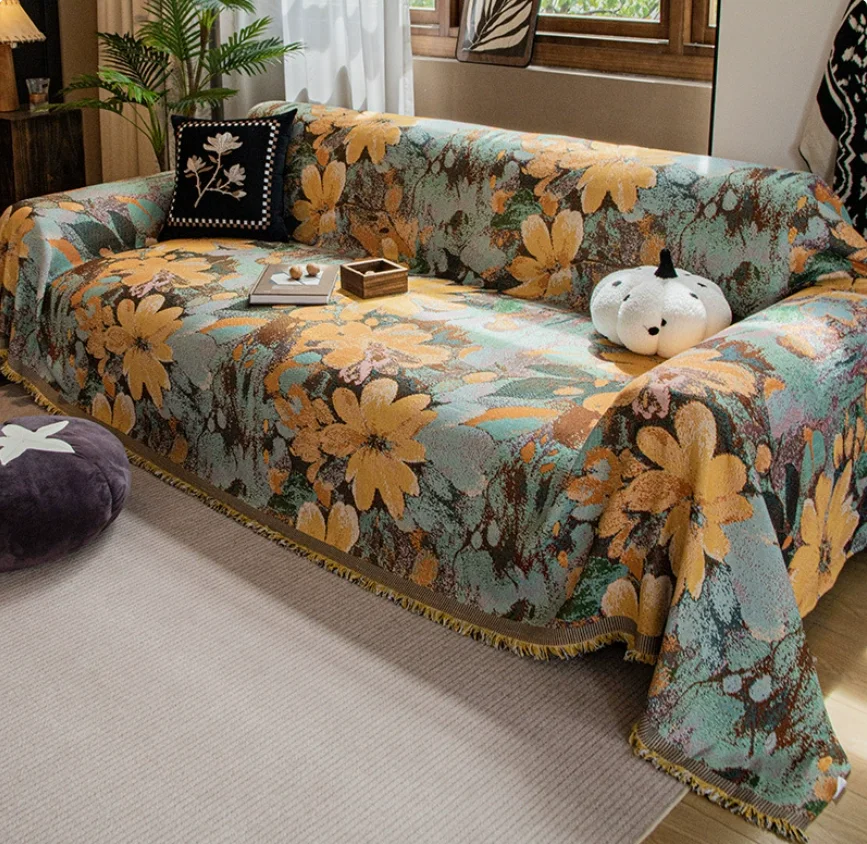 Retro American Sofa Cover Cloth All Inclusive Anti-slip Sofa Towel High-end All Season Universal Sofa Blanket