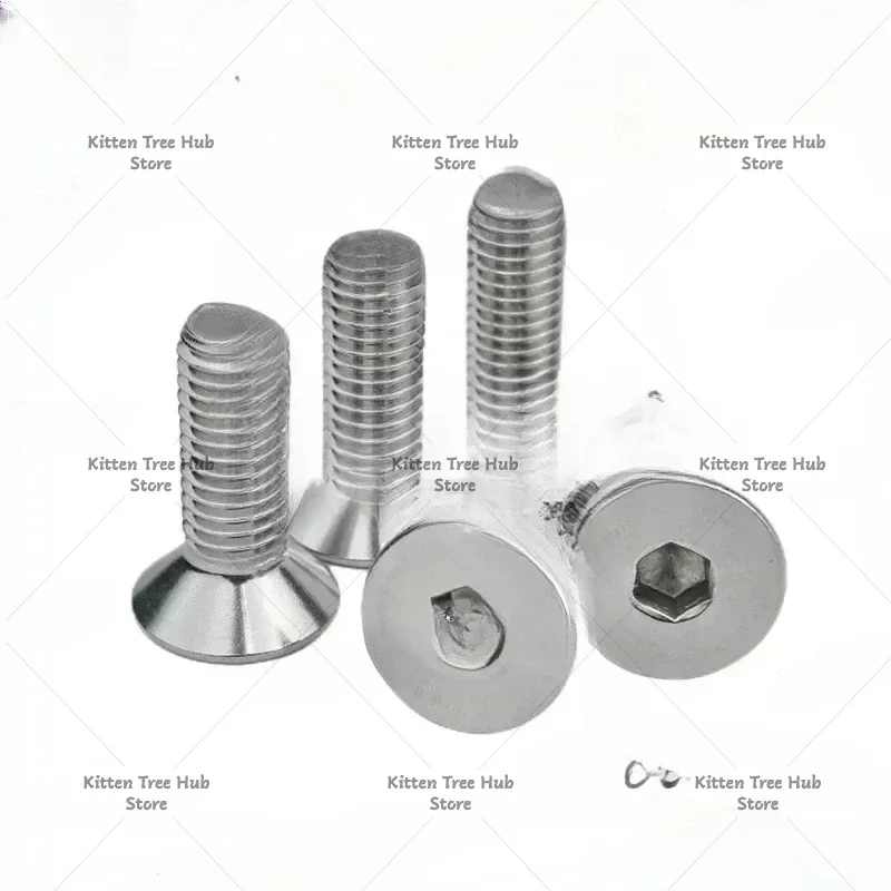 M6x8-150mm M8x10-120mm M6 12mm M8 M6x8 Flat Head Machine Screws Inner Hex 304 Stainless Steel Fasteners Bolts Vis Nutrunner Fhcs