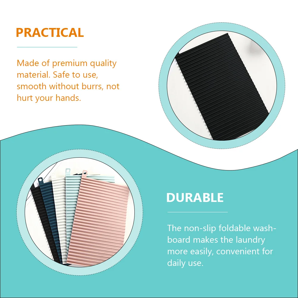 

Soft Non-Slip Folding Washboard Household Laundry Silicone Board Collapsible Travel Washing Clothes Pad Washing Board