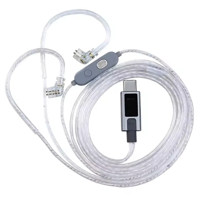 ABSQ-Silver-Plated สายอัพเกรด KZ-M2 Dual Mic Type-C สําหรับ QKZ KZ Castor ZSN ZST EDX EDC PRO ZSN PRO