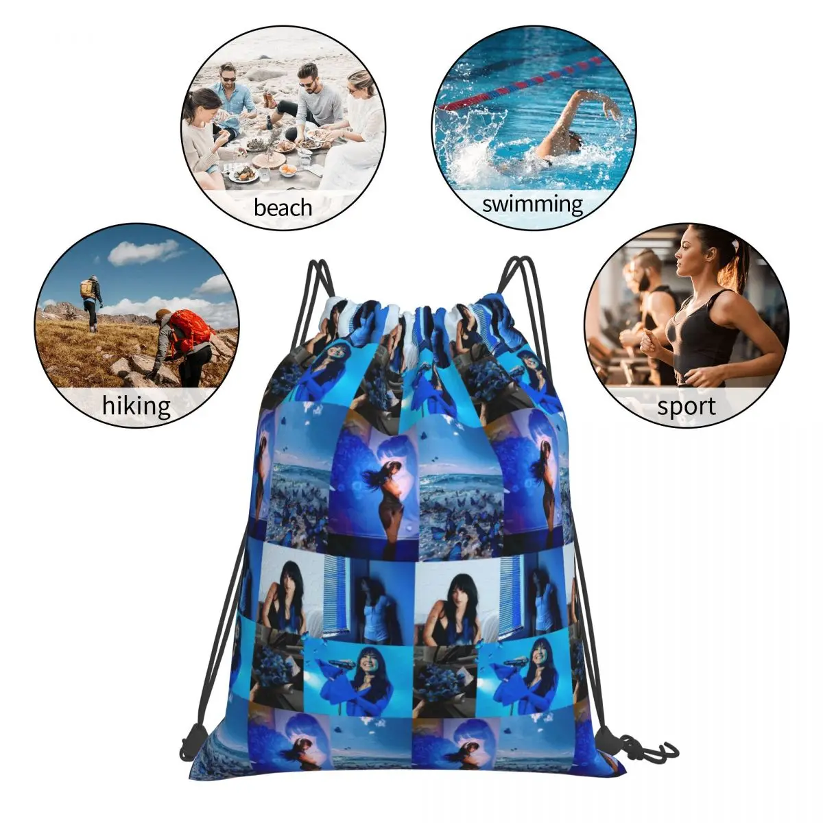 حقائب ظهر للمغنية Aitana كاجوال برباط وحقيبة أحذية للجيب وحقائب كتب للمدرسة للرجال والنساء #4