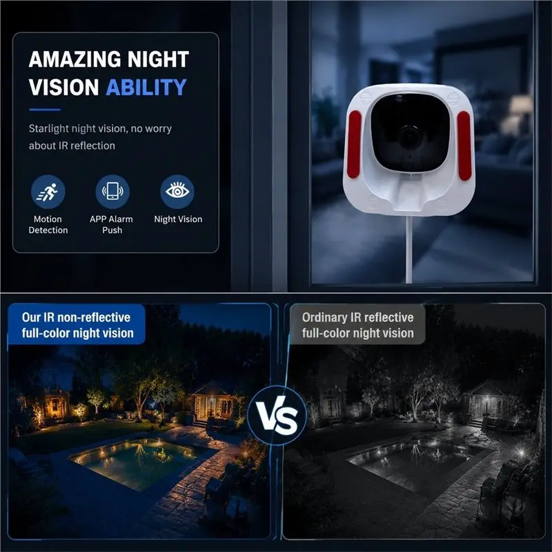 IP65 Waterproof Mini Wireless 4K HD Camera Wide-Angle Webcam Indoor Monitoring APP Night Version 2-Way Audio