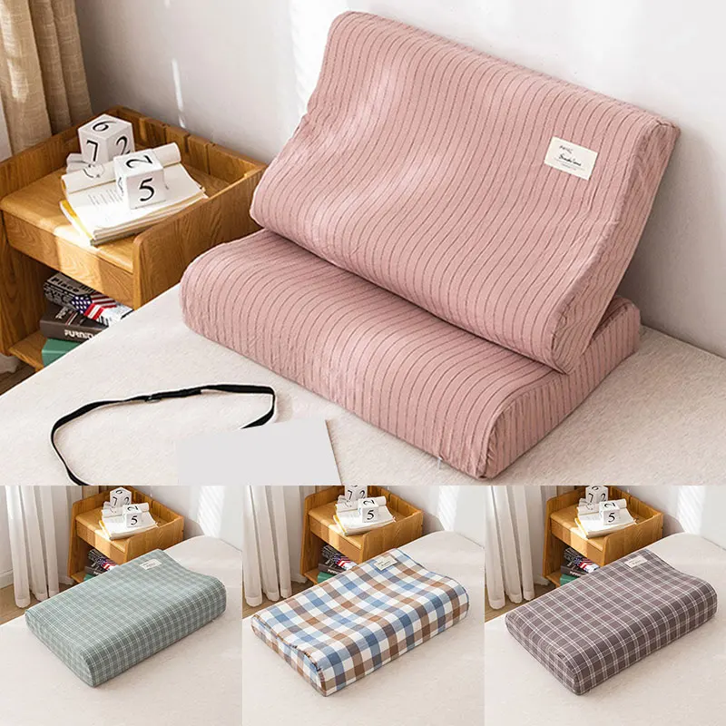 

1pc 30x50cm/40x60cm Memory Pillow Cover Yarn Dyed All Cotton Washed Cotton Latex Pillowcase Pure Cotton Children's Pillowcase