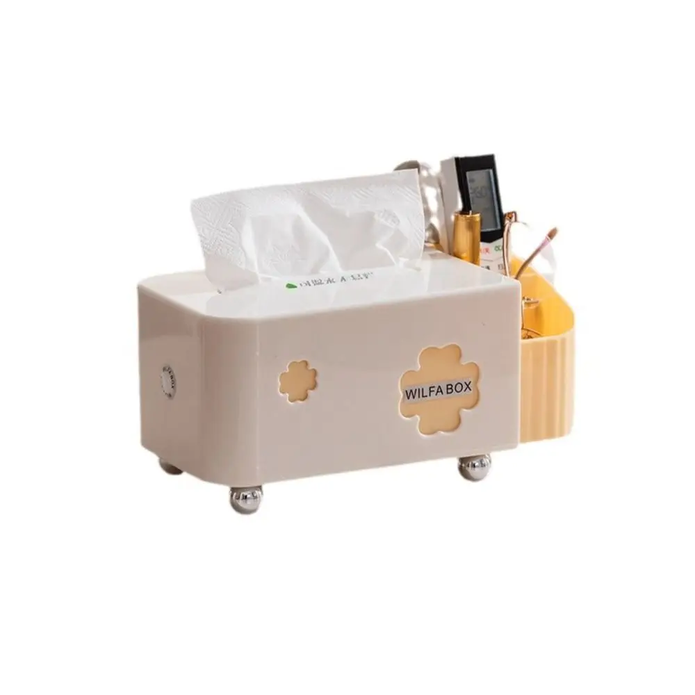 Large Capacity Desktop Storage Box with Spring Space Saving Tissue Box Smooth Extraction Plastic Napkin Dispenser Office