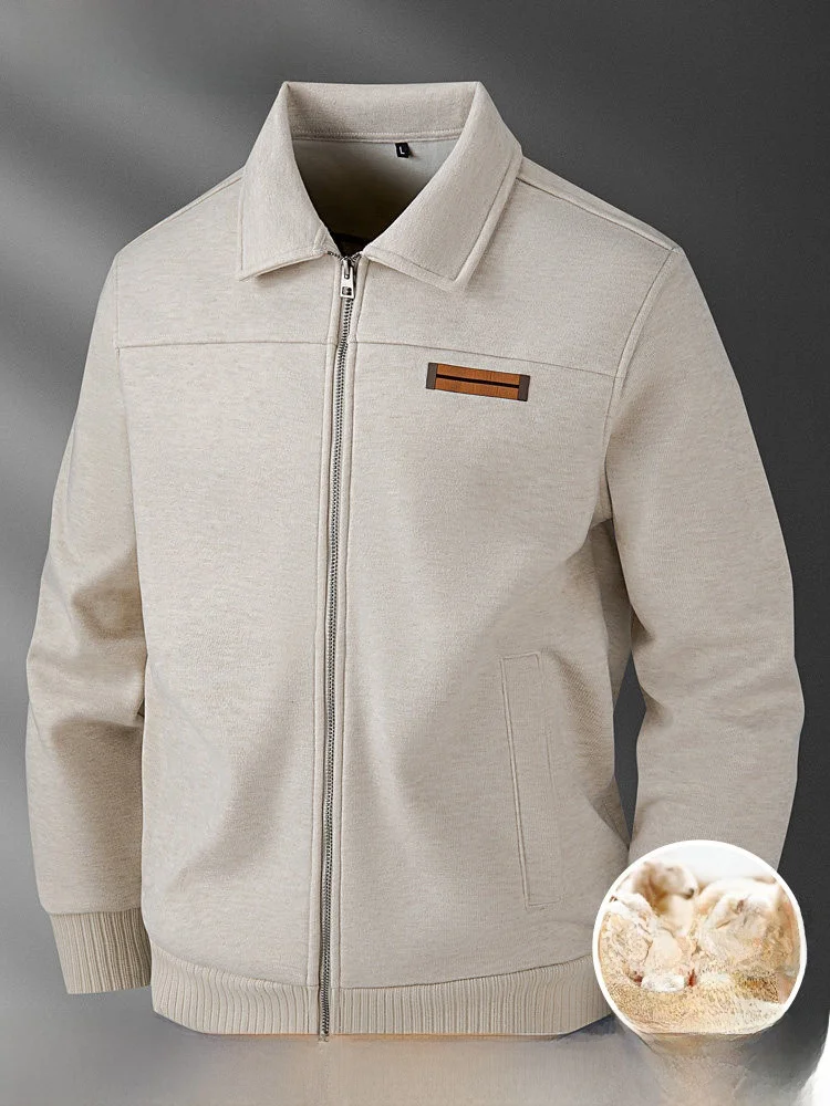 

Thiened Fce Woolen Zipper Cardigan Collared Jaet Men's Winter High End Casual Sle Sweatirt Jaet Youth Long Sve