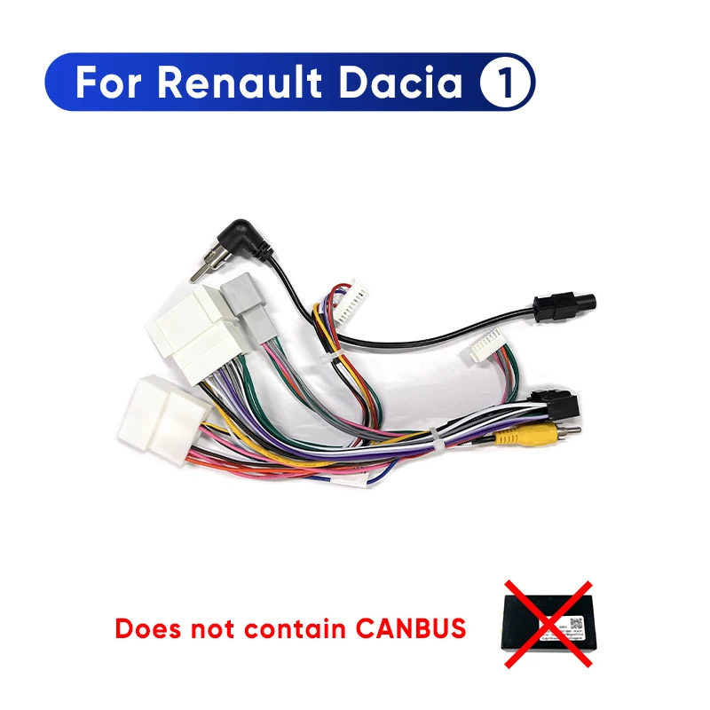 Ainavi Power Cable For Renault Captur Megane 3 Fluence Clio 3 4 Dacia Sandero Logan Daster 16 Pin Harness CANBUS Hiworld LNF6.10