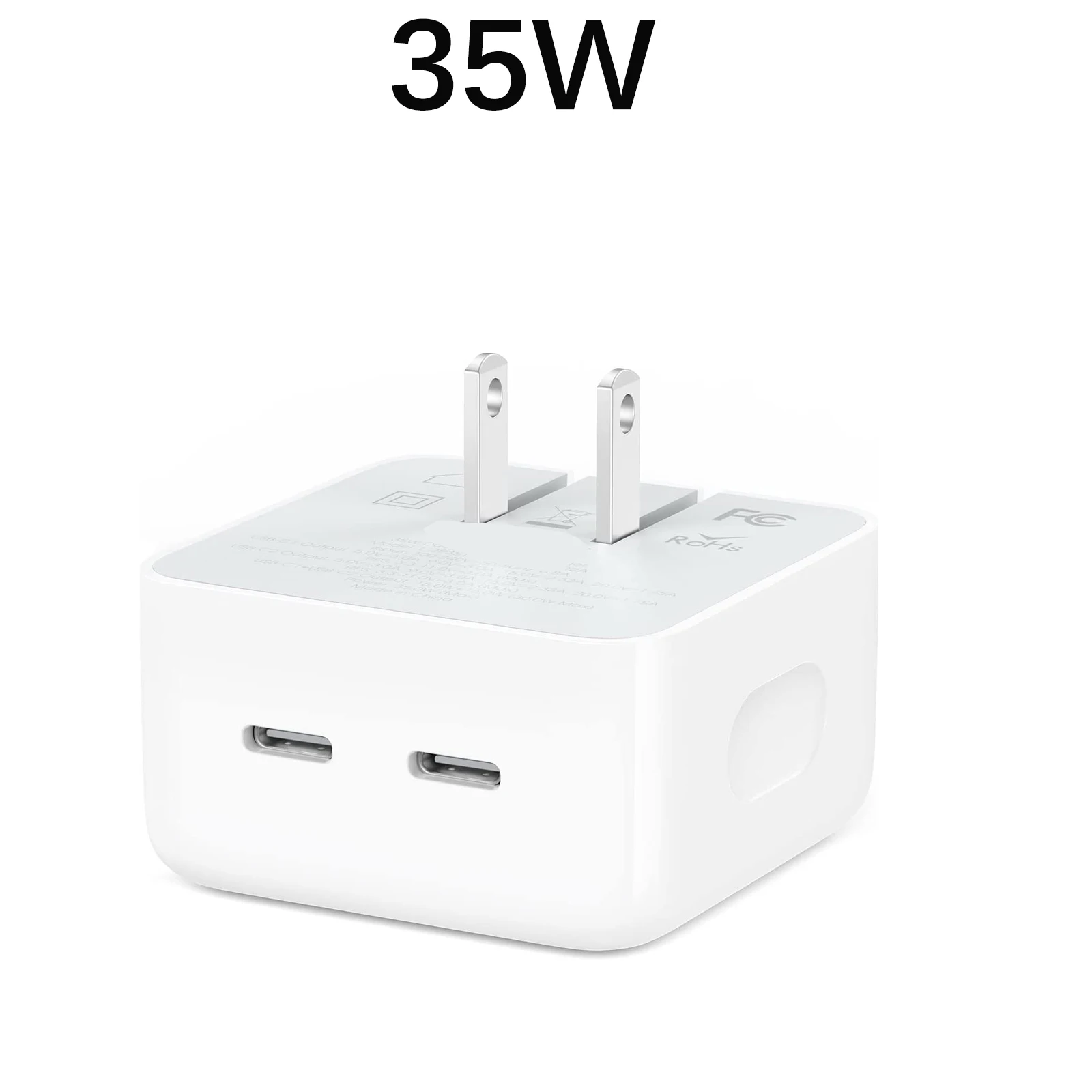 Charging Head PD35W GaN Charger Fast Charging Plug Type-c Foldable Charger Suitable for IPhone 14 13 12 Dual Type C Ports