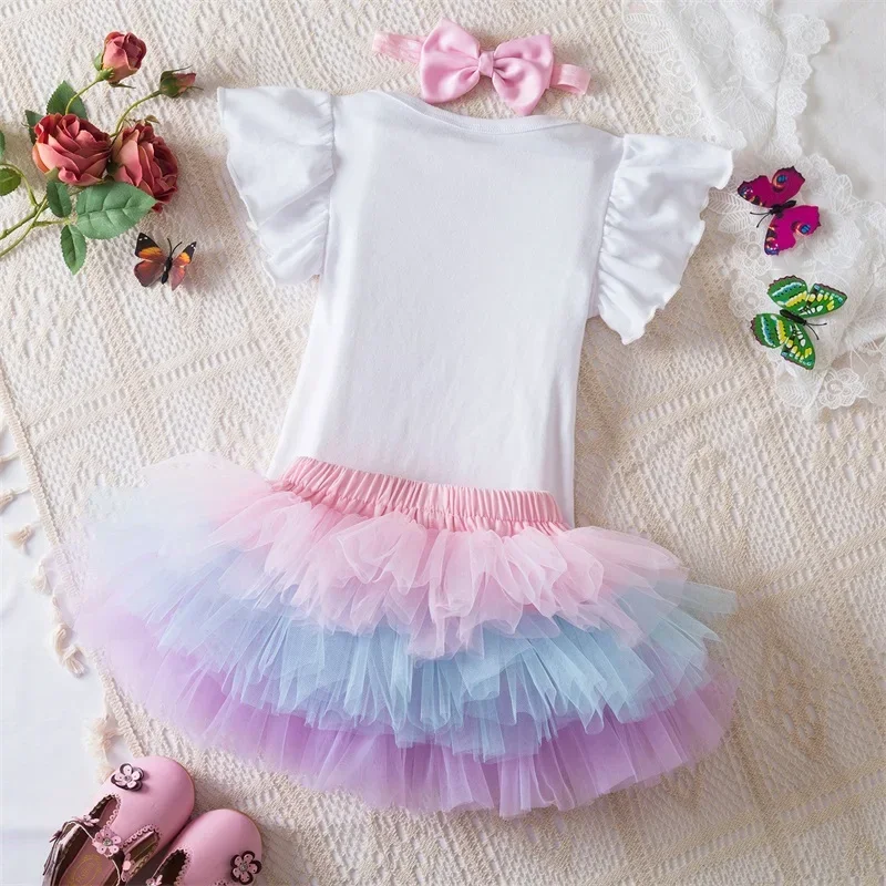 1 Years Baby Girl Clothes for Birthday Party Tutu Dress Set Newborn Baby Girls Birthday Outfits Toddler New Infant Girls Costume