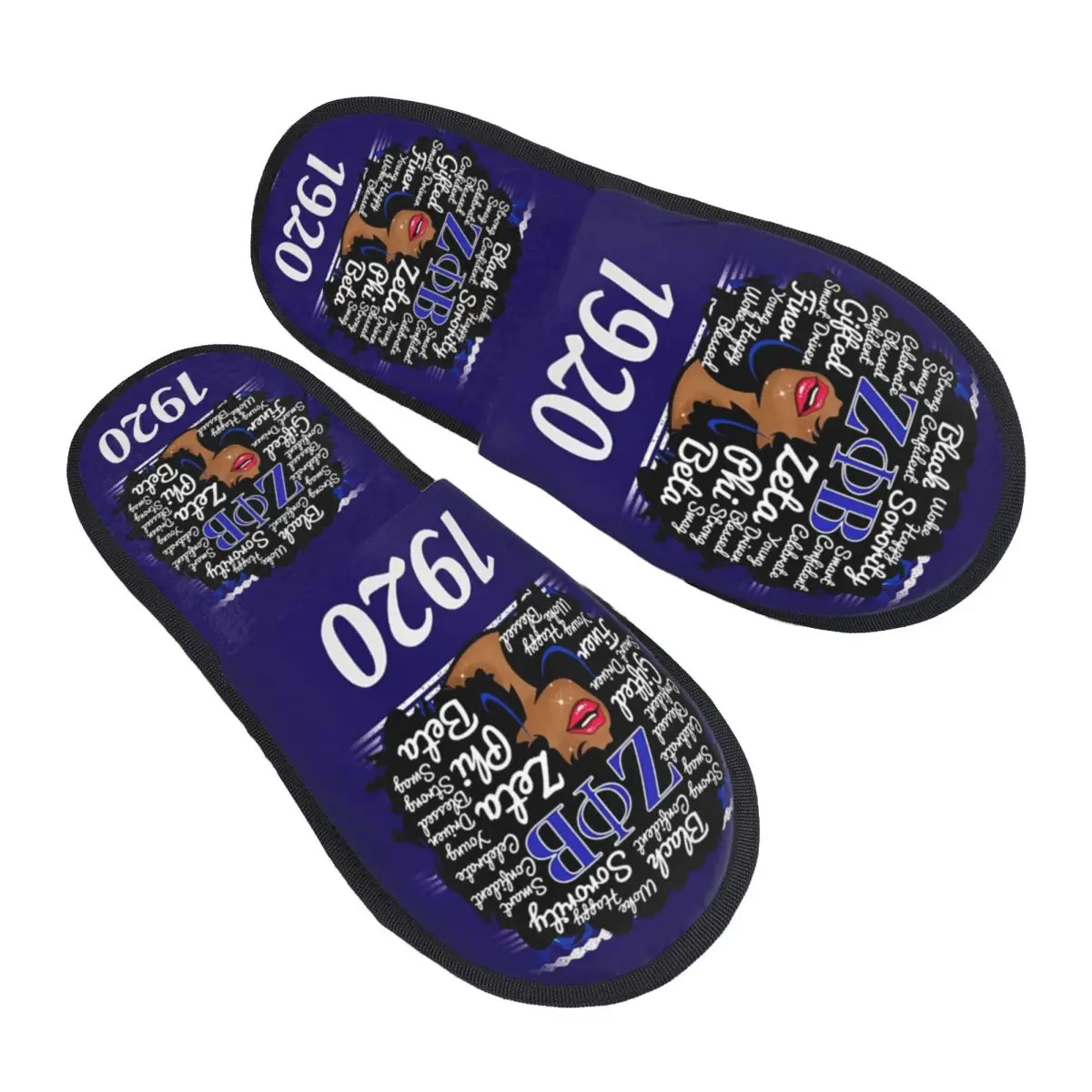 

Custom Zeta Phi Beta Sorority Guest Slippers for Hotel Women Greek Letter 1920 House Slipper