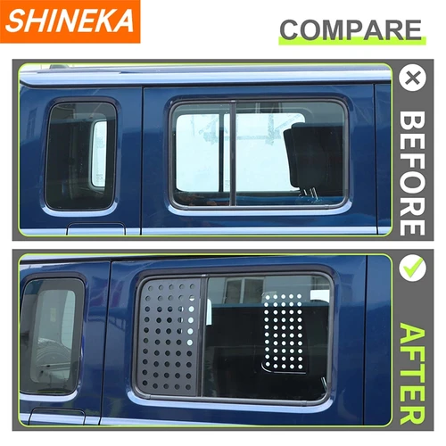 Imagen 2 del producto SHINEKA cubierta decorativa de Panel de cristal para ventana pequeña trasera de maletero para Suzuki Jimny 2019 2020 2021 2022 2023 + accesorios exteriores de coche