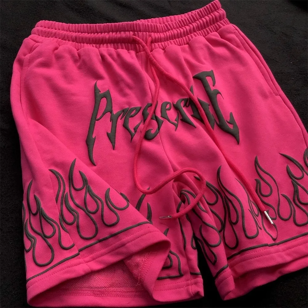 

American Sle Foam Printed Letter Trendy Street Dance Five-Part Casual orts Men's Sports Baskeall Pants Summer