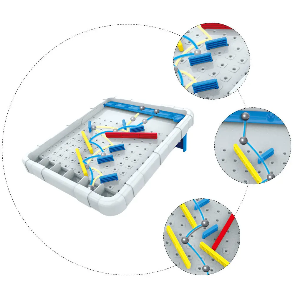 لعبة متاهة رخامية ملونة بضوء رمادي فاتح، لعبة ألغاز تفاعلية للعب بالخرز على لوحة